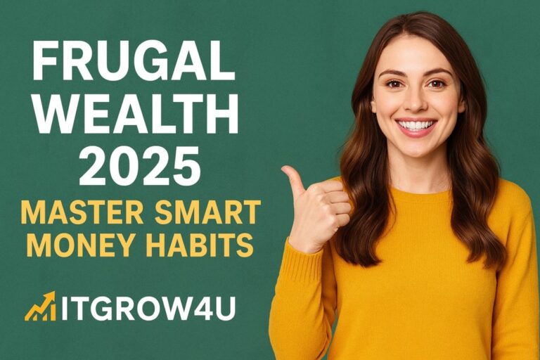 Frugal Wealth 2025 guide illustrating smart money habits for building long-term financial freedom.