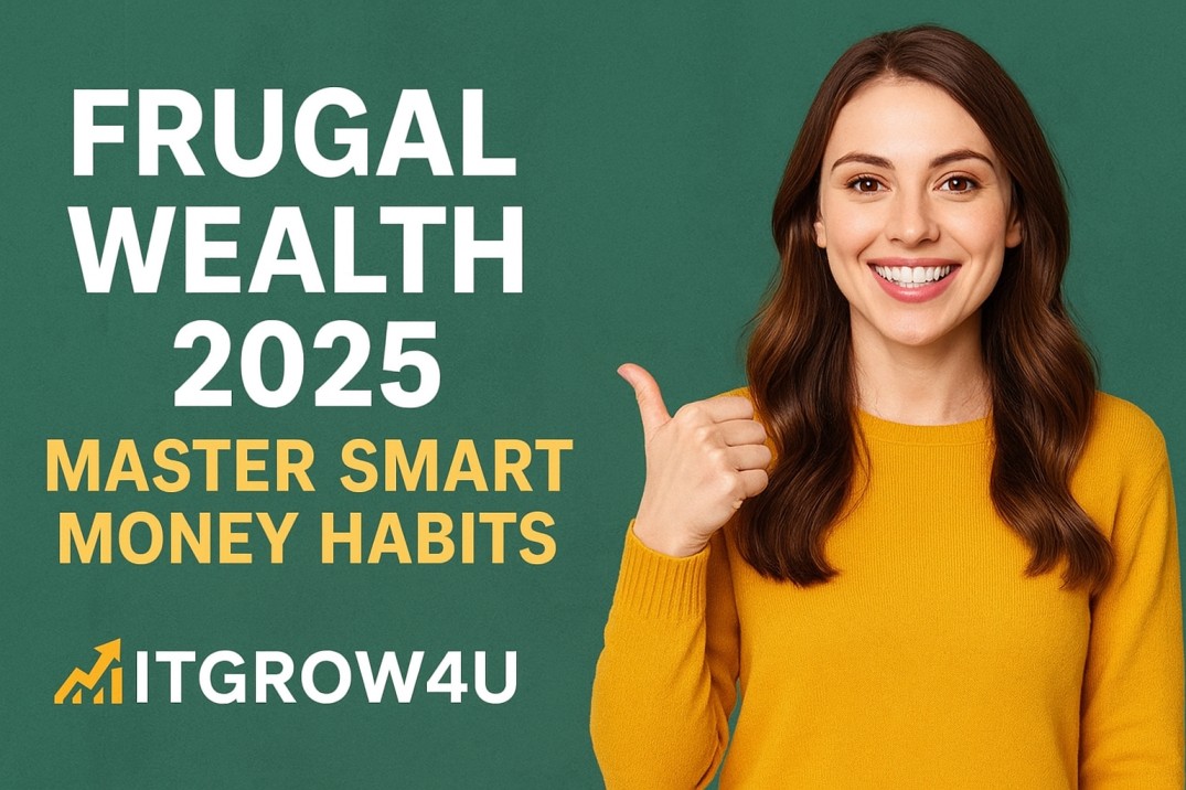 Frugal Wealth 2025 guide illustrating smart money habits for building long-term financial freedom.