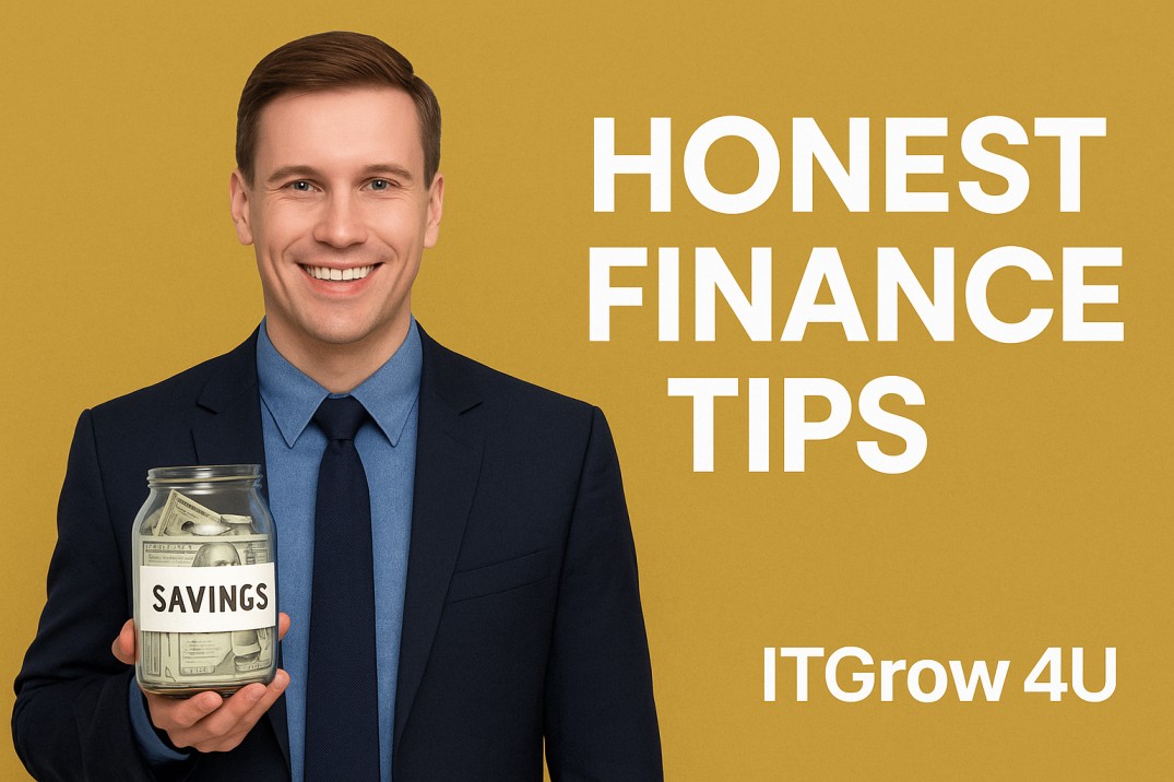 Smiling professional giving Honest Finance Tips for smart money growth – ITGrow4U