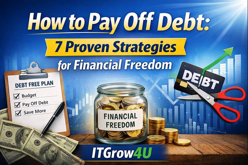 How to Pay Off Debt: 7 proven strategies for financial freedom with ITGrow4U, featuring budgeting, debt reduction, and smart money management.
