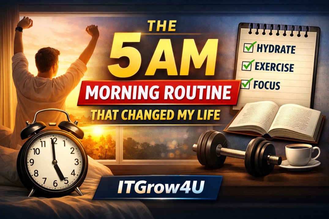 5 AM Morning Routine for productivity and focus with sunrise, exercise, and daily planning – ITGrow4U