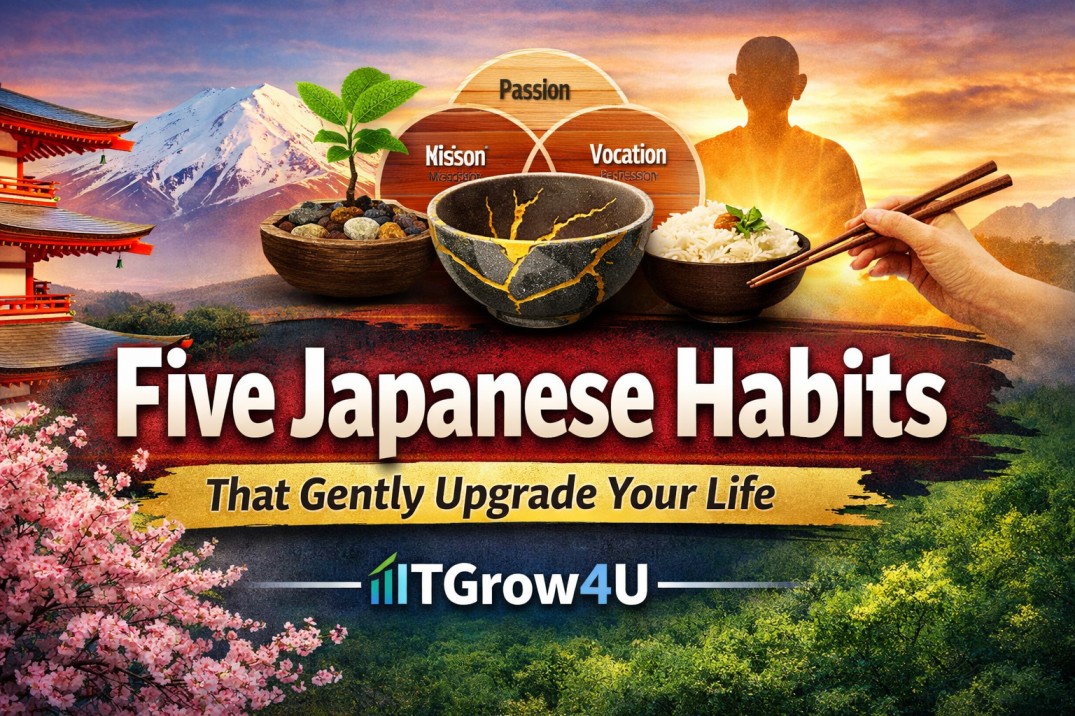 Five Japanese Habits That Gently Upgrade Your Life – Mindful Japanese Routines for Calm, Focus, and Well-being by ITGrow4U.