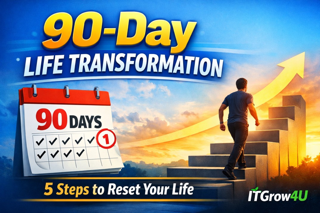90-Day Life Transformation program with 5 actionable steps by ITGrow4U.